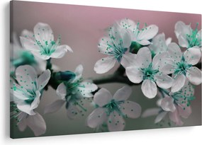 Tablou cu floare - turcoaz (90x60 cm)