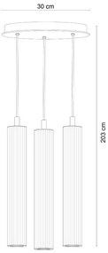 Lustra cu 3 pendule design modern ARIA titan periat