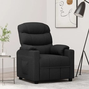 348072 vidaXL Fotoliu rabatabil, negru, material textil