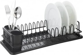 Resigilat: Uscator de vase Rosberg R53000M, 41,5 x 17,5 x 9,5 cm, Tava detasabila, Negru