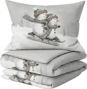 Lenjerie de pat 3D din bumbac Renforce FROSTY gri, 100% bumbac Dimensiune lenjerie de pat: 80 x 80 cm | 135 x 200 cm