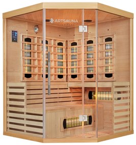 Infračervená sauna Kiruna150 s duálnou technológiou a drevom Hemlock