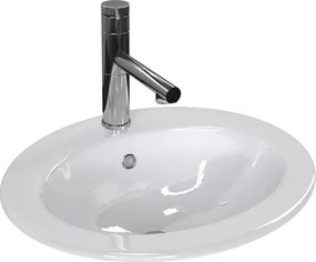 Lavoar incastrat Rea Magari oval finisaj alb lucios 50 cm