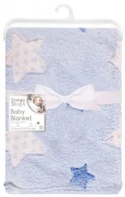 Paturica moale pentru bebelusi bleu cu stelute - First Steps
