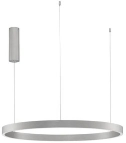 Lustra LED design circular cu iluminat sus si jos ELOWEN argintiu, diametru 80cm