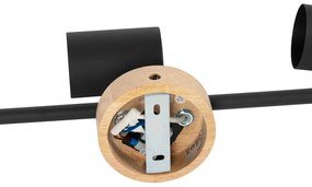 Spotlight modern negru cu lemn inclinabil 3 lumini - Jeana