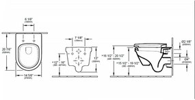 Set vas wc rimless cu capac soft close VilleroyBoch Architectura, rezervor incastrat si clapeta alba Viconnect