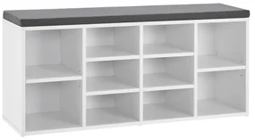 Juskys Banca pantofi 104x30x48 cm - alba