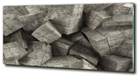 Tablou sticlă cuburi de beton