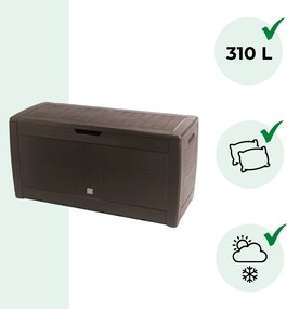 Cutie de depozitare RATO, 310L, 119x48x60cm, maro Prosperplast
