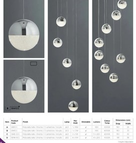 Lustra LED design modern 35cm Marbles 8L 5848-8CC SRT