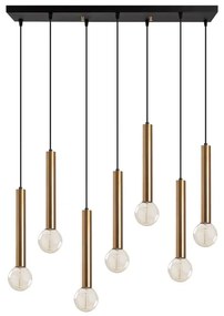 Candelabru suspendat cu cablu TEMPO 7xE27/40W/230V, auriu