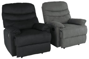 Fotoliu reglabil masaj, material textil catifea gri, LAMBERT