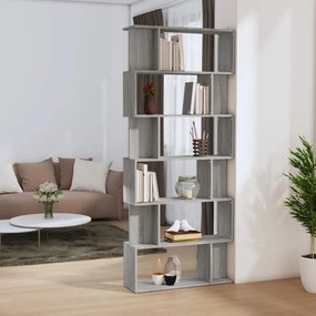 vidaXL Bibliotecă/Separator, gri sonoma, 80x24x192 cm, lemn prelucrat