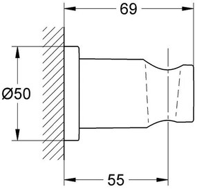 Grohe Rainshower Suport fix para de dus, antracit (hard graphite)