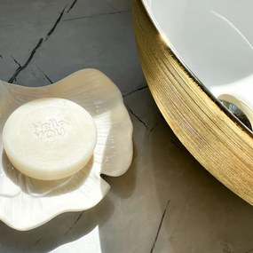 Lavoarul REA STELLA auriu periat   alb