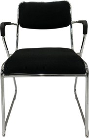 Scaun DERYA, negru/crom, plasa/plastic/metal, 53x57x79 cm