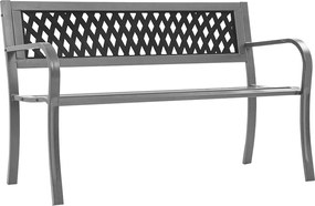 vidaXL Bancă de grădină din oțel, negru, 120 cm