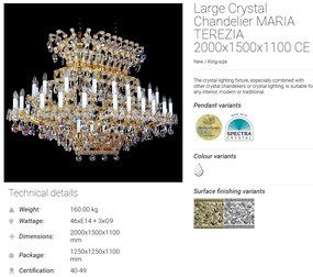 Candelabru XXXL design LUX Cristal Bohemia Exclusive MARIA TEREZIA CE