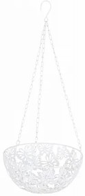Suport suspendabil pentru ghiveci, din metal, Butterfly D25 Alb, Ø25xH57 cm