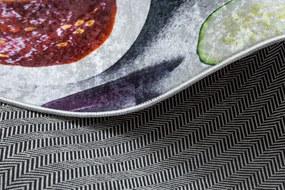 ANDRE 33580 covor lavabil Condimente, legume bucatarie, anti-alunecare - argint / verde