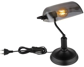 Veioza, lampa de masa design modern Antique negru, fumuriu