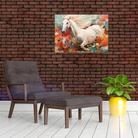 Tablou pe sticlă - Pictura unui cal (70x50 cm)