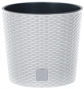 Ghiveci decorativ de flori, Prosperplast, Rato Round, rotund, alb, 20x19 cm