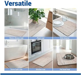 Covoraș de baie maro deschis din diatomit 50x80 cm Puna – Wenko
