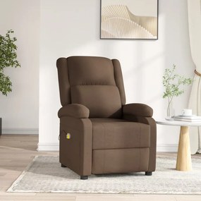 3073733 vidaXL Fotoliu de masaj electric, maro, material textil