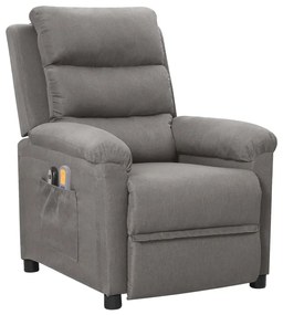 3098975 vidaXL Fotoliu de masaj electric rabatabil, gri deschis, textil