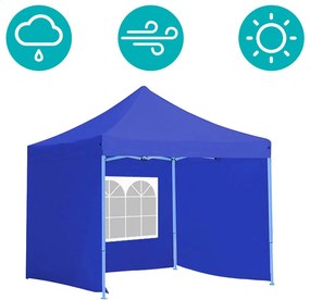 Pavilion albastru 2,9m cu pereti laterali si geanta de transport