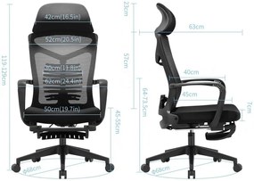 RESIGILAT-Scaun ergonomic, mesh, Patti, Negru