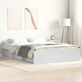 vidaXL Cadru de pat King Size, alb, 150x200 cm