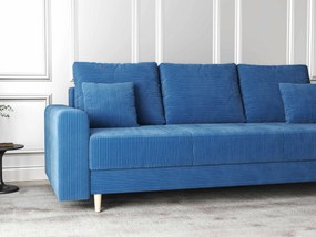 Canapea extensibilă dumonde cu ladă de depozitare si sezut confortabil din spuma high-density, Kronos Zoom Albastru 210x100 cm