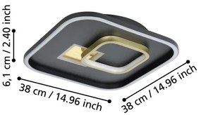 Plafonieră LED Eglo 901245 TIRIOLO 1xLED/16,2W/230V + 1xLED/9,2W negru/auriu