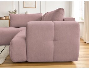 Colțar roz extensibil/cu spațiu de depozitare (cu colț pe partea stângă/în formă de ”L”) Fuji – Bobochic Paris