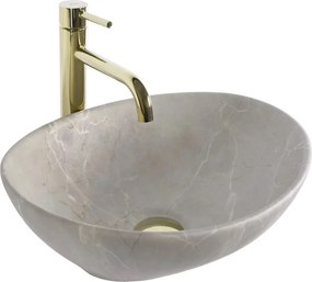 Lavoar pe blat Rea Sofia oval 41 cm bej mat