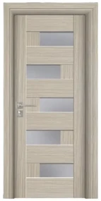 Usa Interior din MDF Novo Doors ND05 LUX PREMIUM, Cadru din Lemn Masiv, KIT COMPLET, Toc Reglabil de 10 CM INCLUS, Plinta pe Ambele Parti (Culoare: