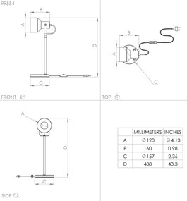 Lampă de masă CASIBARE 1xE27/28W/230V Eglo 99554