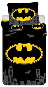 Lenjerie de pat pentru copii din bumbac pentru pat de o persoană 140x200 cm Batman "The Emblem" – Jerry Fabrics