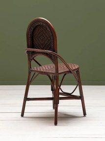 Scaun de dining portocaliu inchis din rattan, "Pigmento"