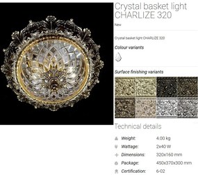 Plafoniera eleganta cristal Bohemia CHARLIZE 320