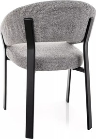 Scaun lemn tapitat Nagoja 254 gri/negru mat - H80 cm