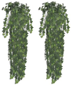 241366 vidaXL Tufiș de iederă artificială, 2 buc., verde, 90 cm