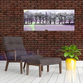 Tablou - Barcă pe lac (120x50 cm)