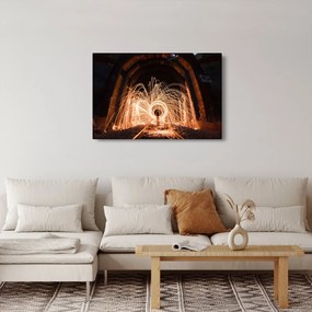 Tablou - Show de lumini deasupra șinelor (90x60 cm)