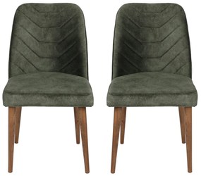 Set 2 scaune Dafne (Nuc + Verde închis). 1073152