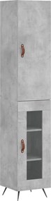 vidaXL Dulap înalt, gri beton, 34,5x34x180 cm, lemn prelucrat