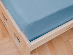 Cearsaf Jersey pentru patut copii albastru deschis 70 x 140 cm